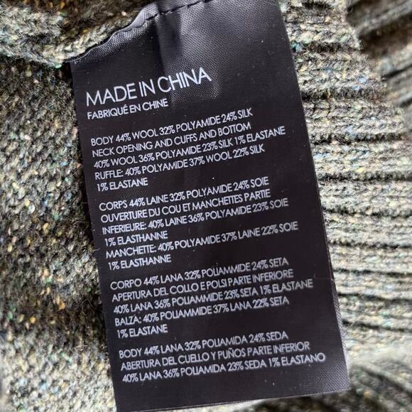 Club Monaco Sweater Dress Ruffle Wool Silk Blend Extra - Picture 12 of 12